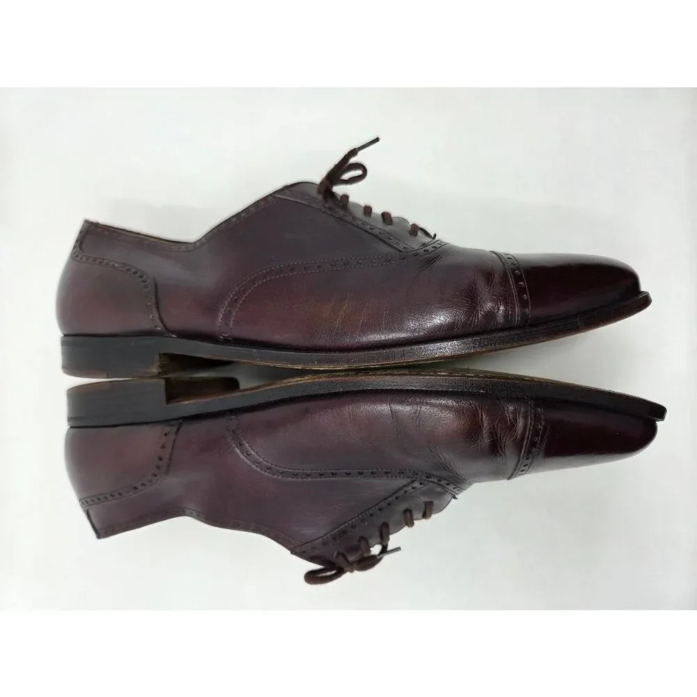 BRAGANO COLE HAAN CORDOVAN BROGUE CAPTOE OXFORD DRESS SHOES MENS SIZE 12 D ITALY
